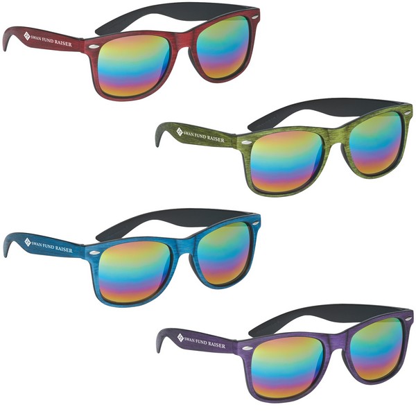 GH6215 Woodtone Mirrored Malibu Sunglasses With...